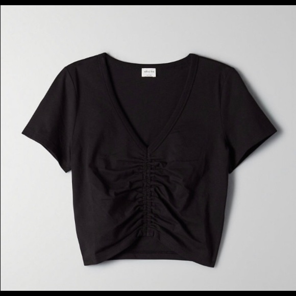 Aritzia Black Crop T-Shirt - Picture 1 of 3